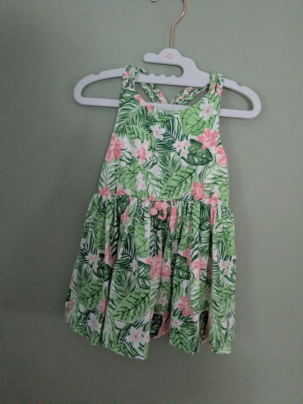 ⭐$7 WHEN BUNDLED ⭐Tommy Bahama Green and Pink Tropical Halter Dress